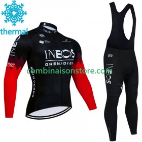 Maillot Cyclisme Hiver + Collant à Bretelles Ineos Grenadier 2023 Noir